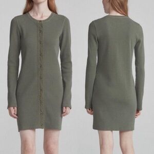 Rag & Bone olive Sage thermal the Mallory  Long Sleeve Dress size medium